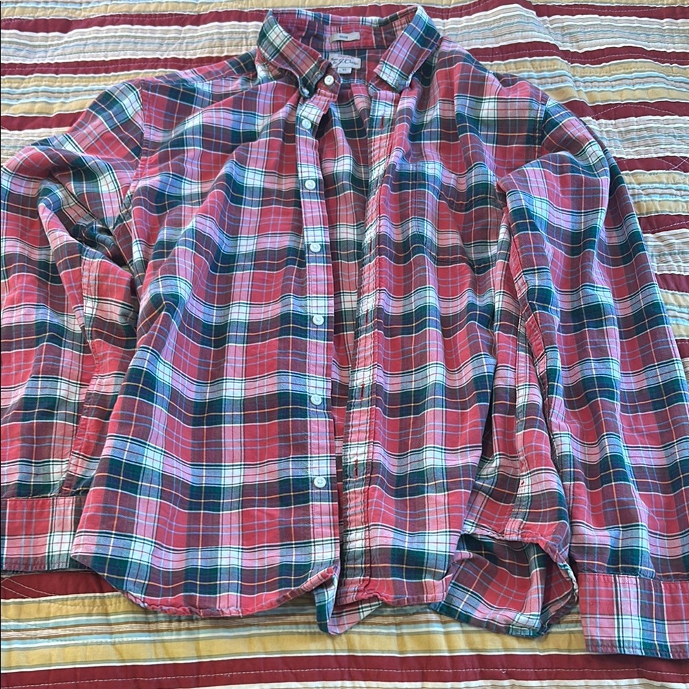 Plaid J Crew slim xl shirt